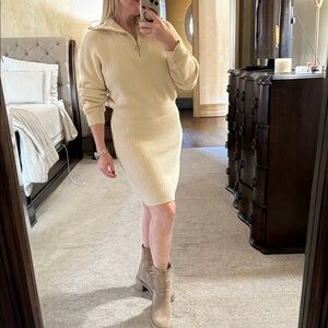 🔥Hot WINTER TREND! 🎄Le Lis Cream Knit Dress NWT